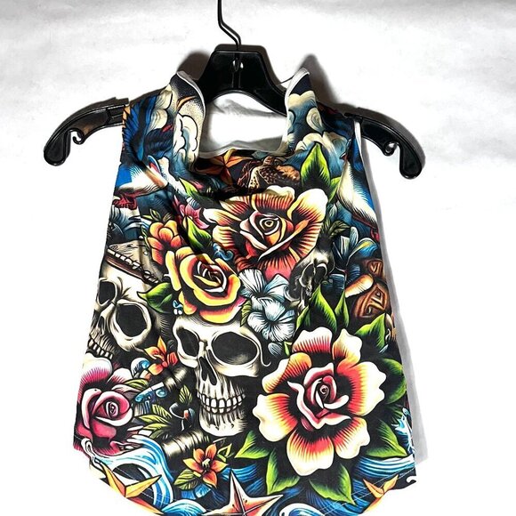 Floral Tattoo Cotton Dog Shirt ,Pet Apparel ,Small breeds, Large Dogs, Outfit - Picture 5 of 7